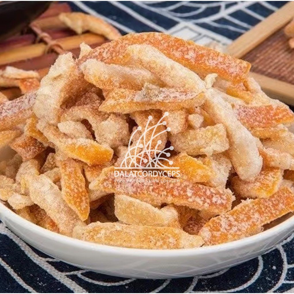 Trần bì cam thảo, vỏ cam quít kết hợp với cam thảo khô - Dalat Cordyceps