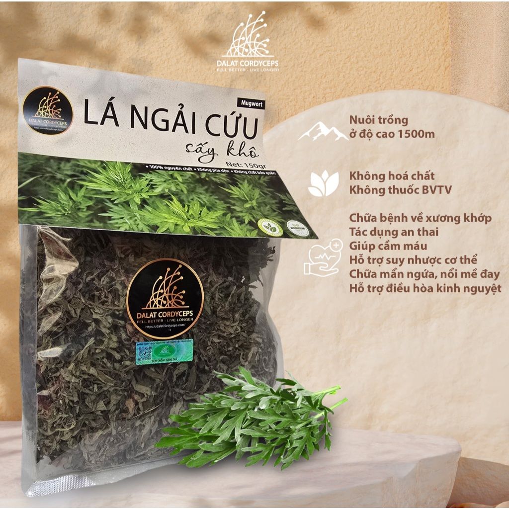 Lá ngải cứu sấy khô - Dalat Cordyceps