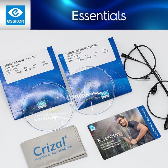 Đa Tròng Essilor Essentials Everyday Lọc Ánh Sáng Xanh Thông Minh Chi