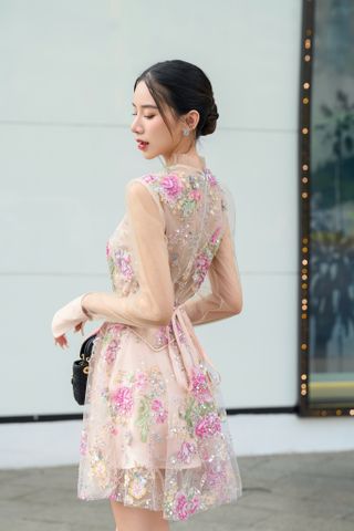  Lilian Nude Flower Dress 
