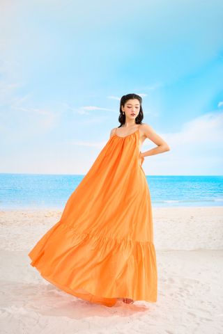  SS23 ĐẦM MAXI ORANGE BLING 