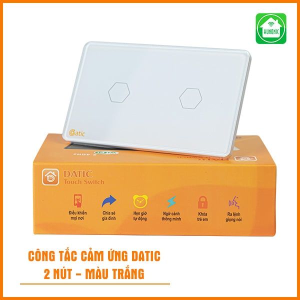 Công Tắc Cảm Ứng Datic – 2 Nút Màu Trắng