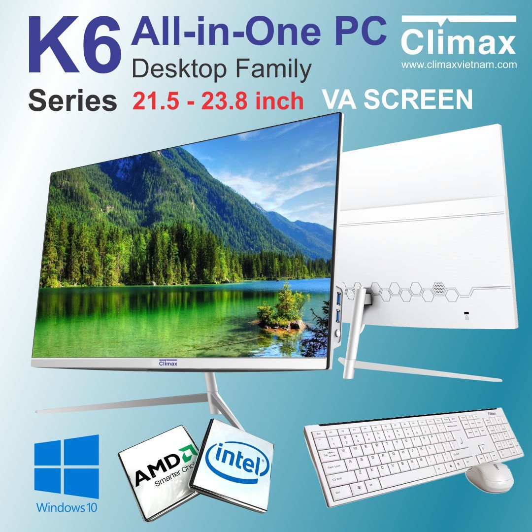 Máy tính để bàn All in One Core i5 Climax CL-i58256K6-G6 22 inch