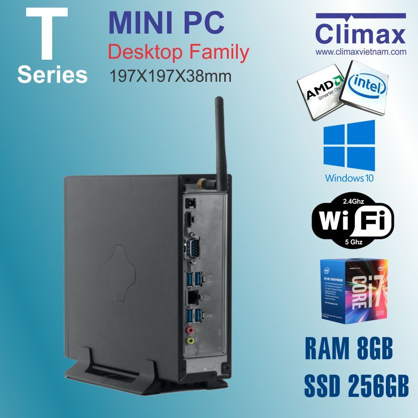 Máy tính để bàn mini PC Core i7 Climax CL-M8256-T7