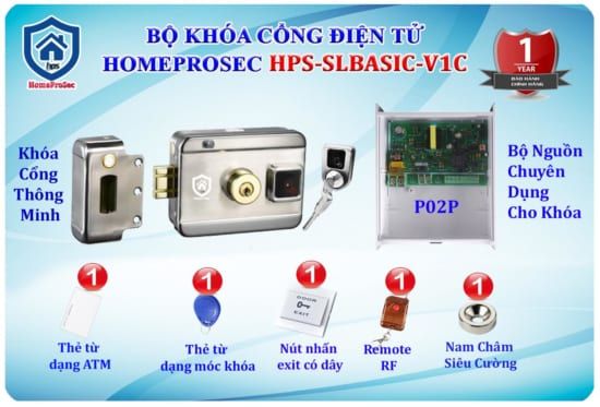 Bộ khóa cổng thông minh HomeProSec HPS-SLBASIC-V1C