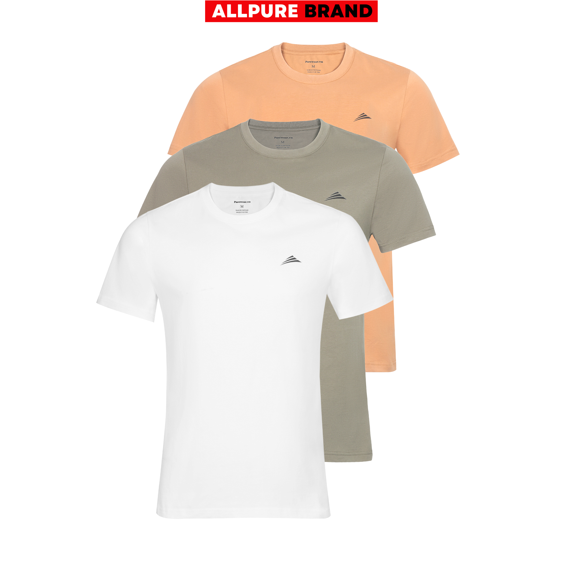 Combo 3 áo thun nam cotton phiên bản basic mặc mát mùa xuân hè - ấm áp mùa thu đông