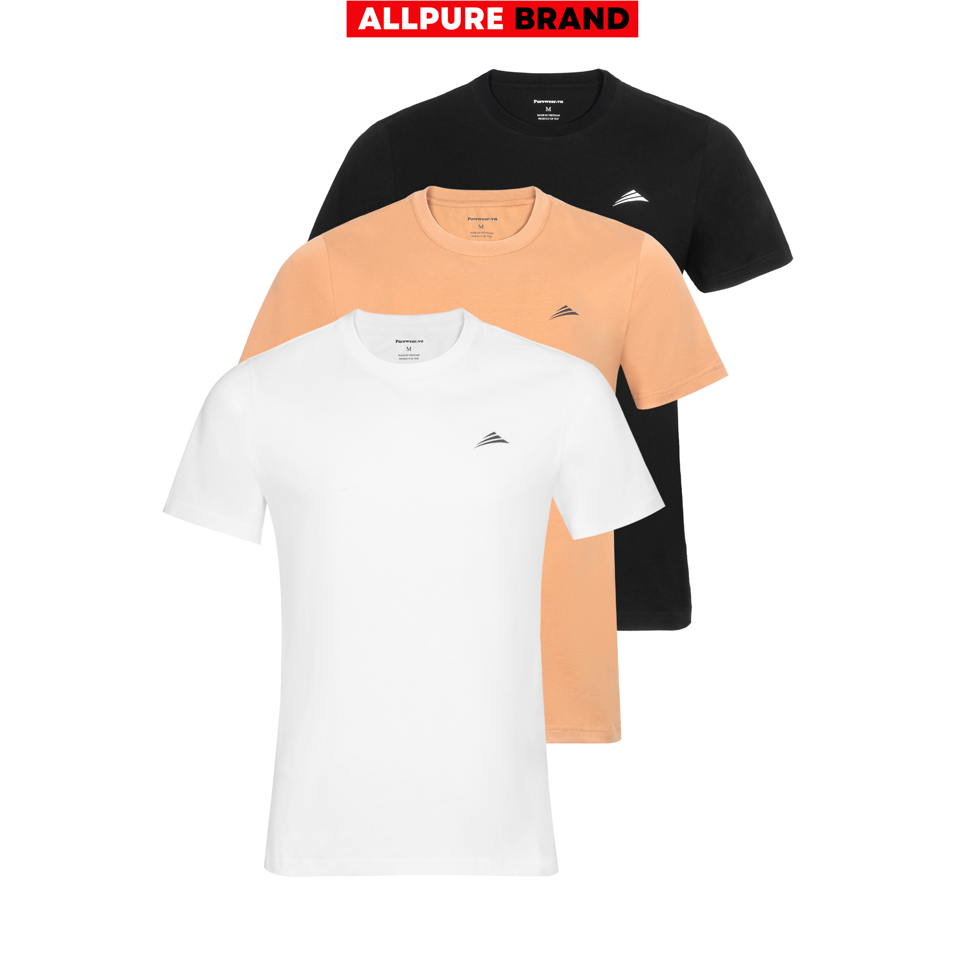 Combo 3 áo thun nam cotton phiên bản basic mặc mát mùa xuân hè - ấm áp mùa thu đông