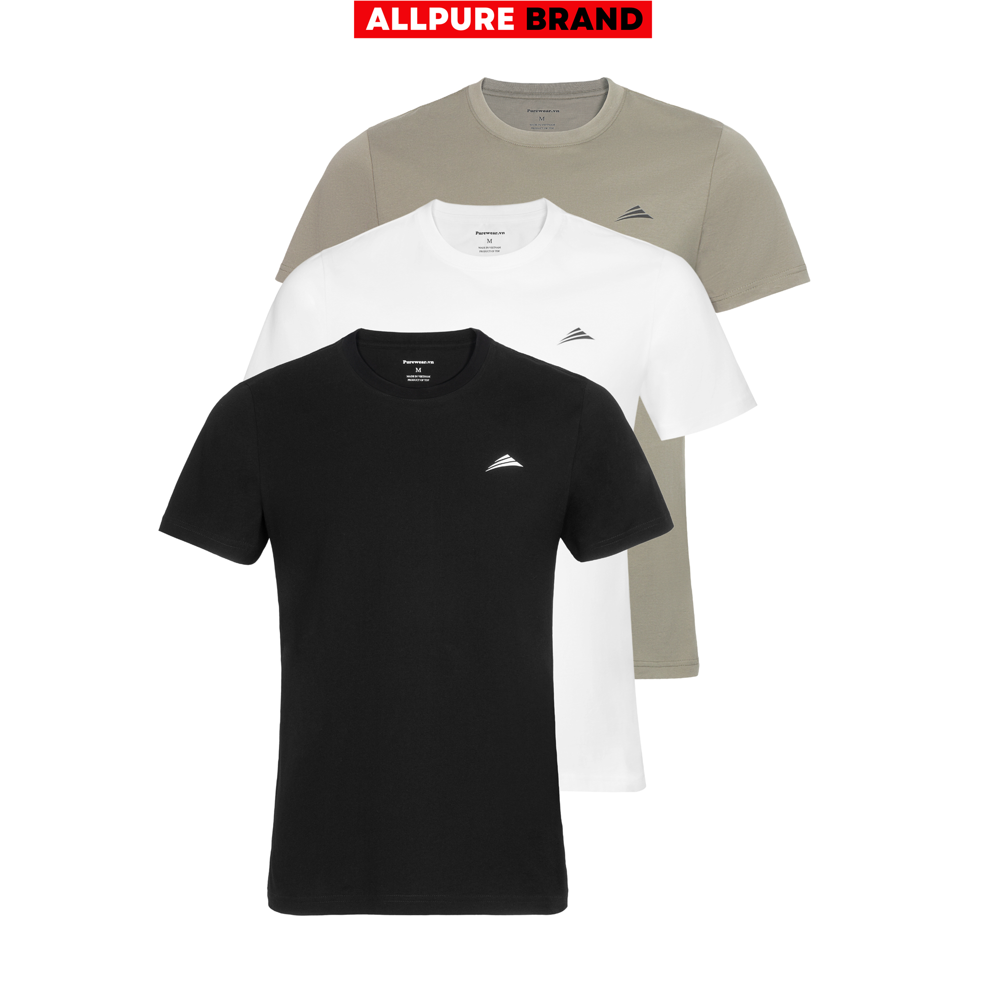 Combo 3 áo thun nam cotton phiên bản basic mặc mát mùa xuân hè - ấm áp mùa thu đông