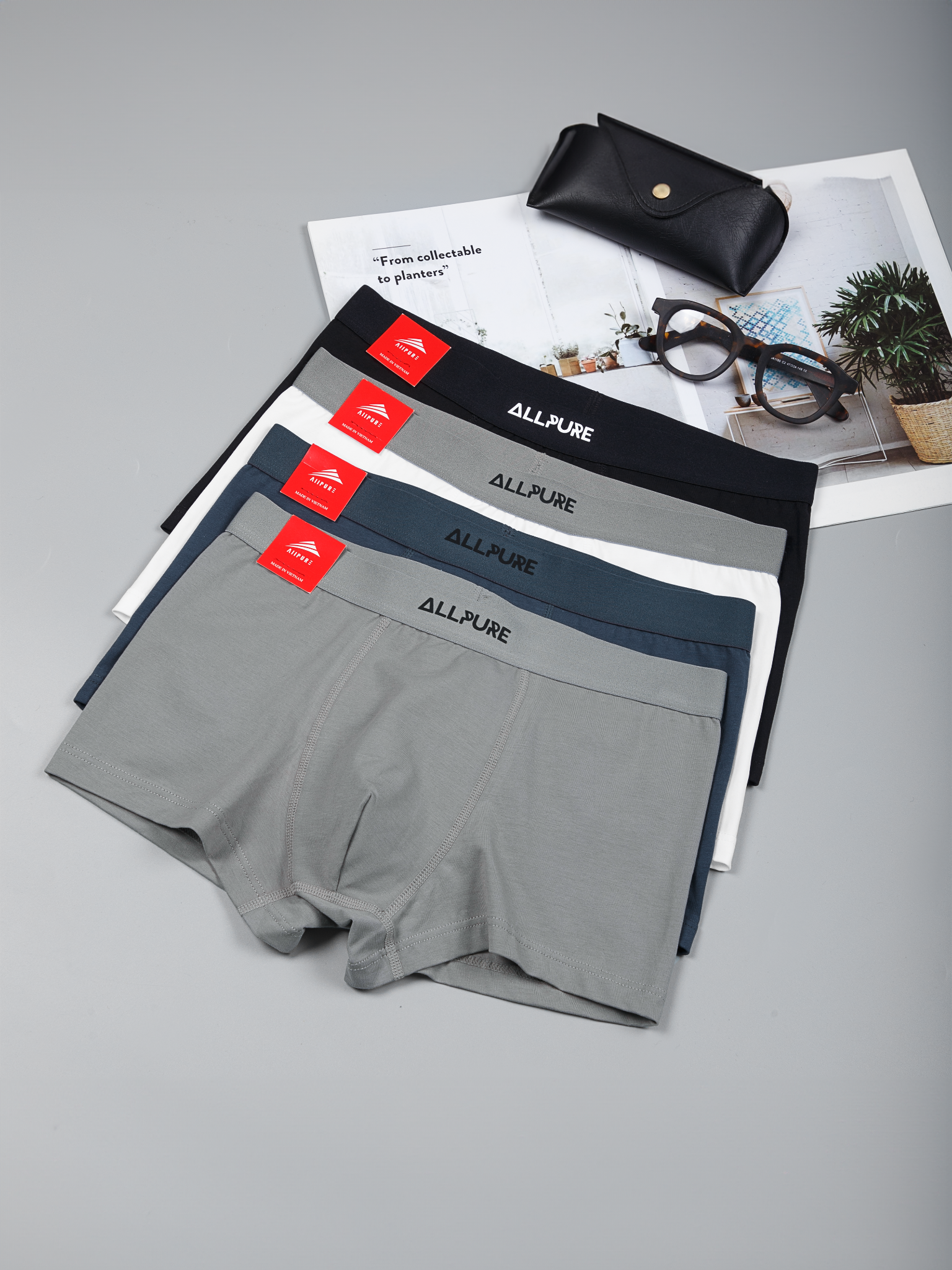 Combo 4 quần lót nam Boxer Trunk bamboo ALLPURE phiên bản đặc biệt
