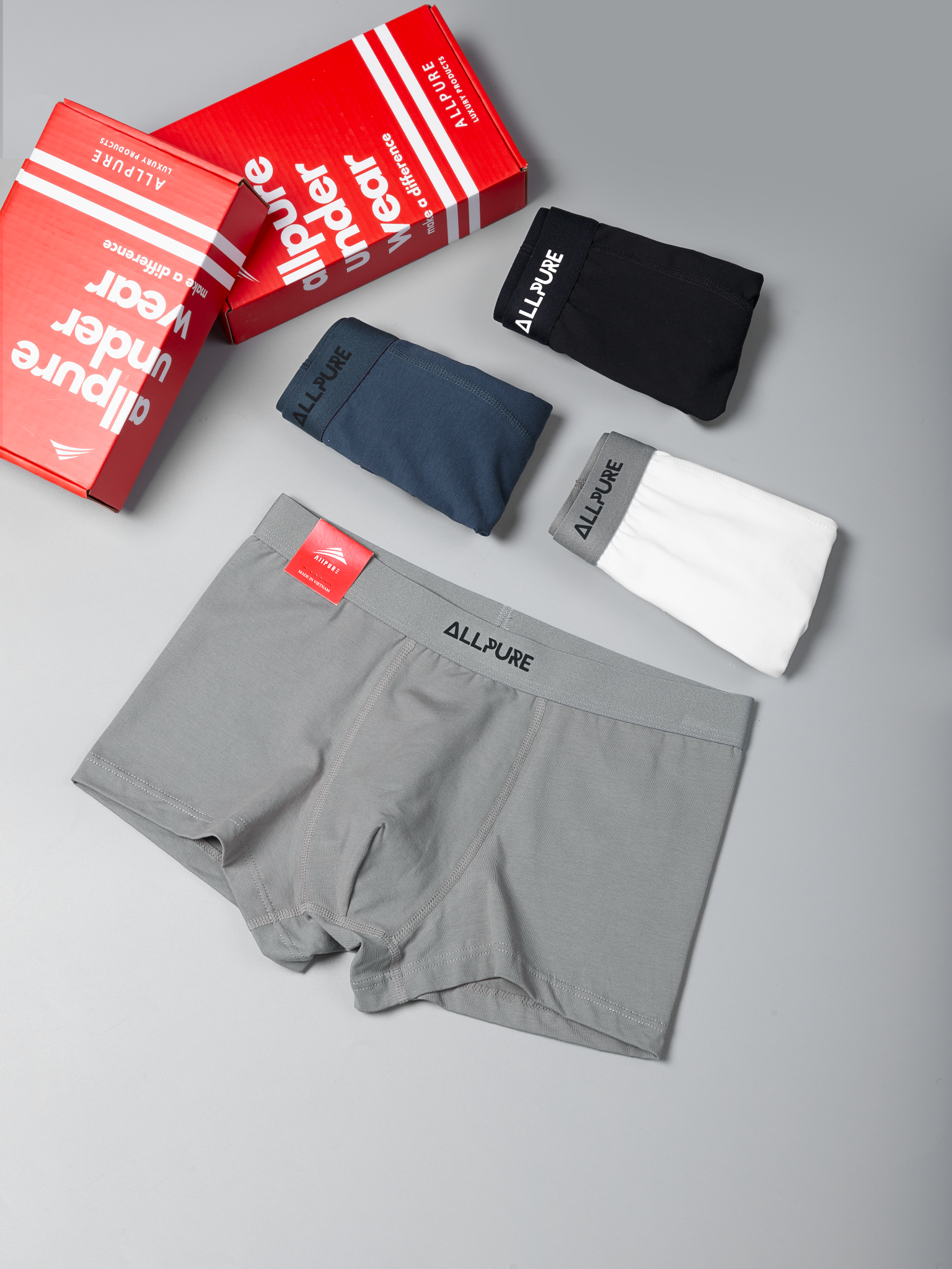 Combo 4 quần lót nam Boxer Trunk cotton ALLPURE phiên bản đặc biệt