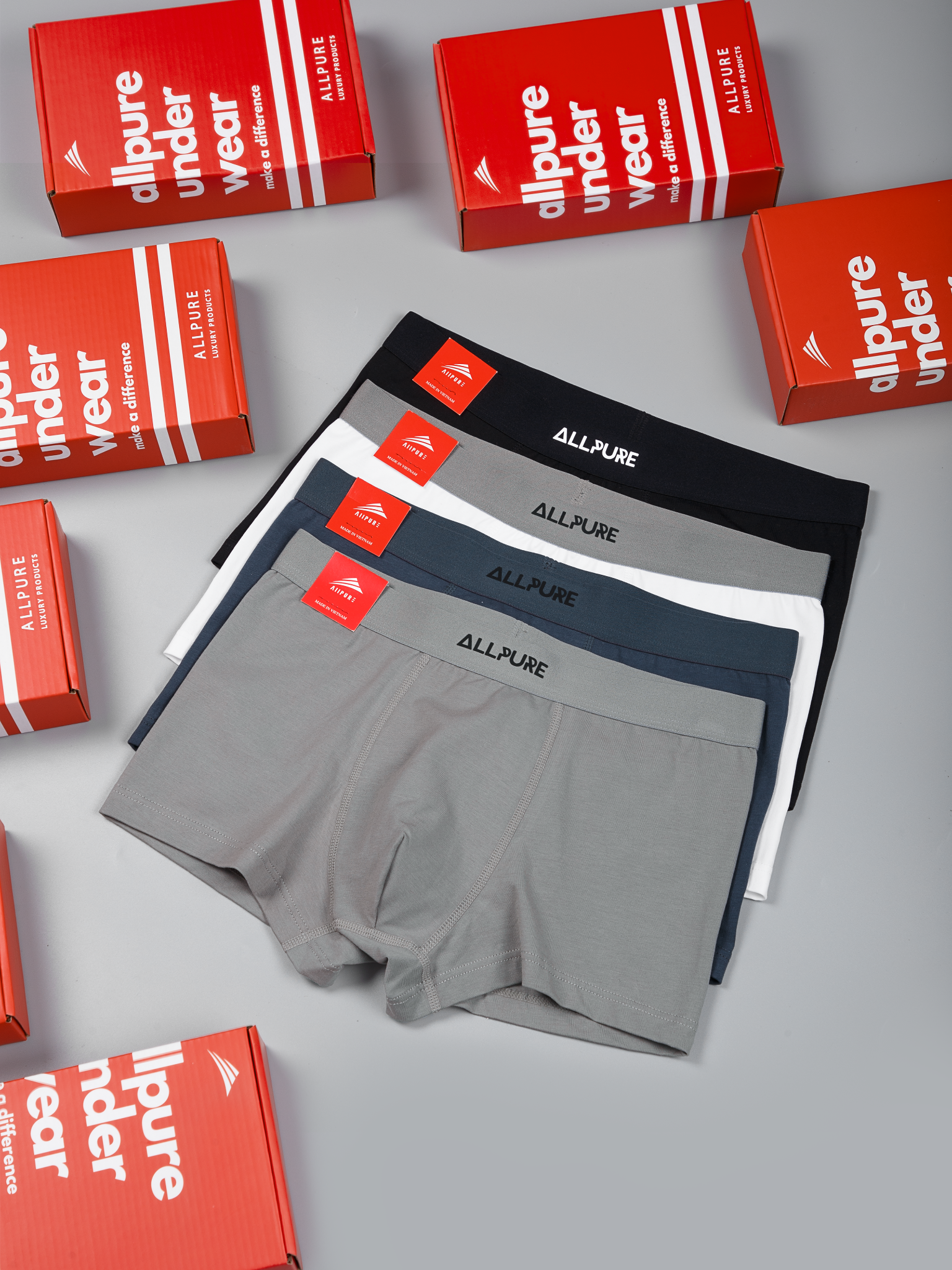 Combo 4 quần lót nam Boxer Trunk bamboo ALLPURE phiên bản đặc biệt
