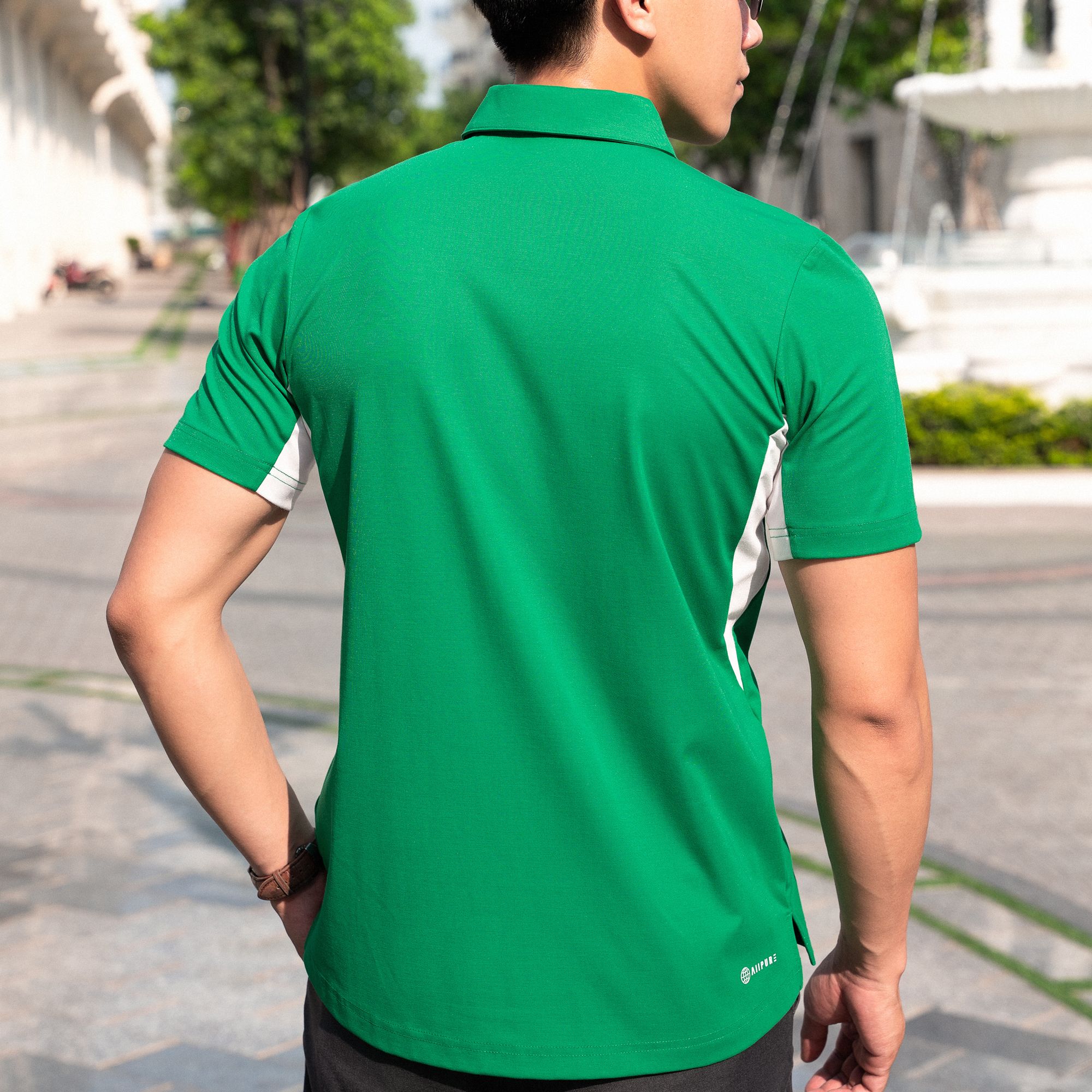 Áo Polo nam cổ bẻ, phối nách ALLPURE công nghệ Coolmax siêu mát, chống nhăn, ngăn mùi - màu Xanh