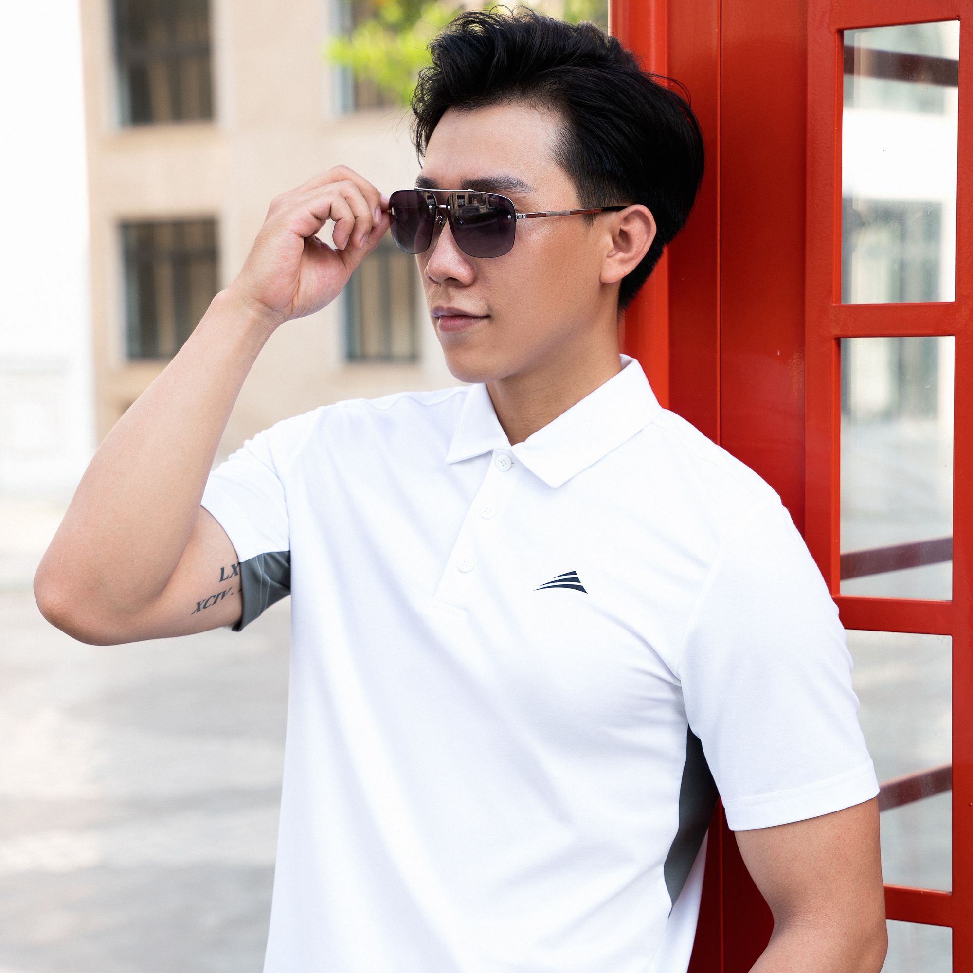 Áo Polo nam cổ bẻ, phối nách ALLPURE công nghệ Coolmax siêu mát, chống nhăn, ngăn mùi - màu Trắng