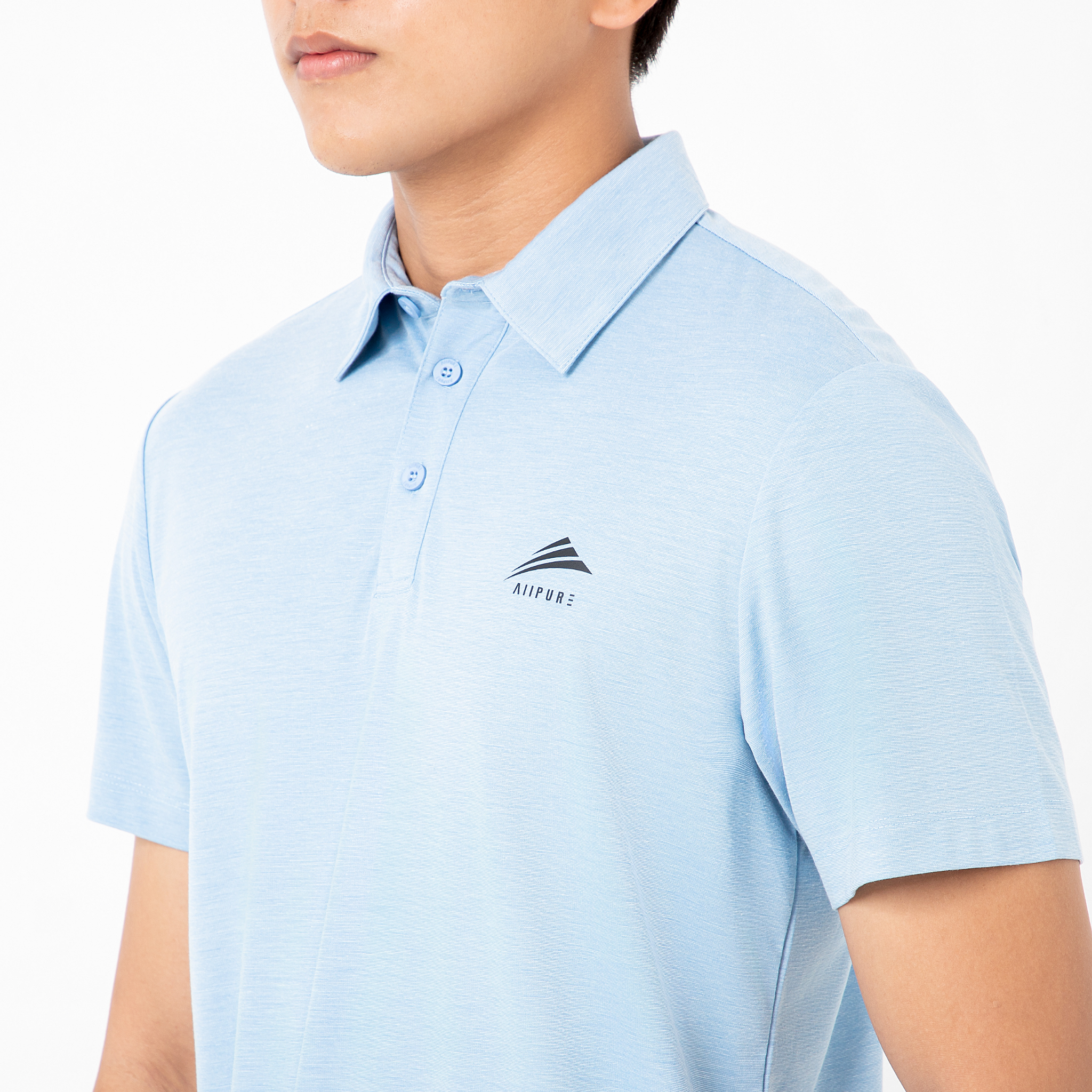 Áo Polo nam cổ sơ mi cao cấp ALLPURE công nghệ coolmax chống nhăn ngăn mùi - màu blue