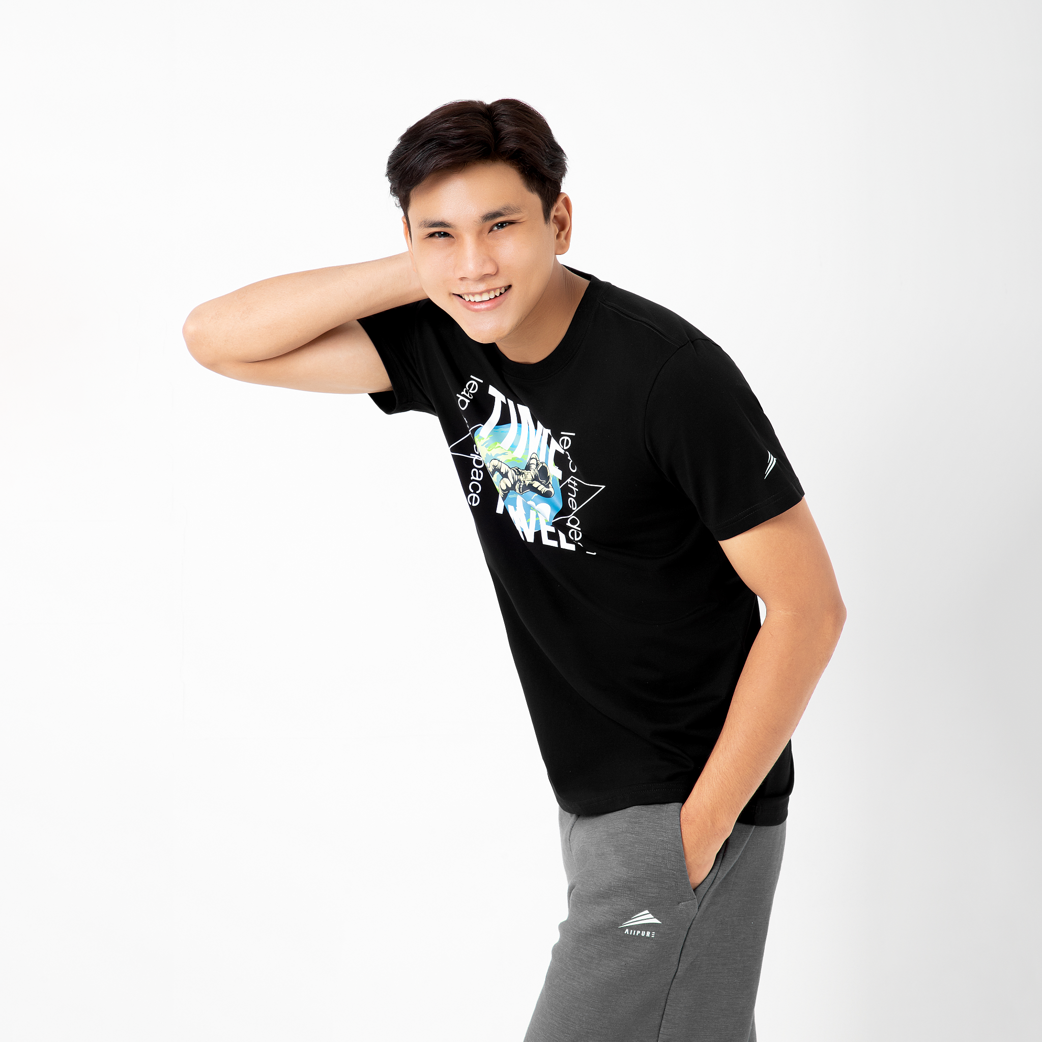 Áo thun nam cao cấp ALLPURE Space Print T-Shirt - Black