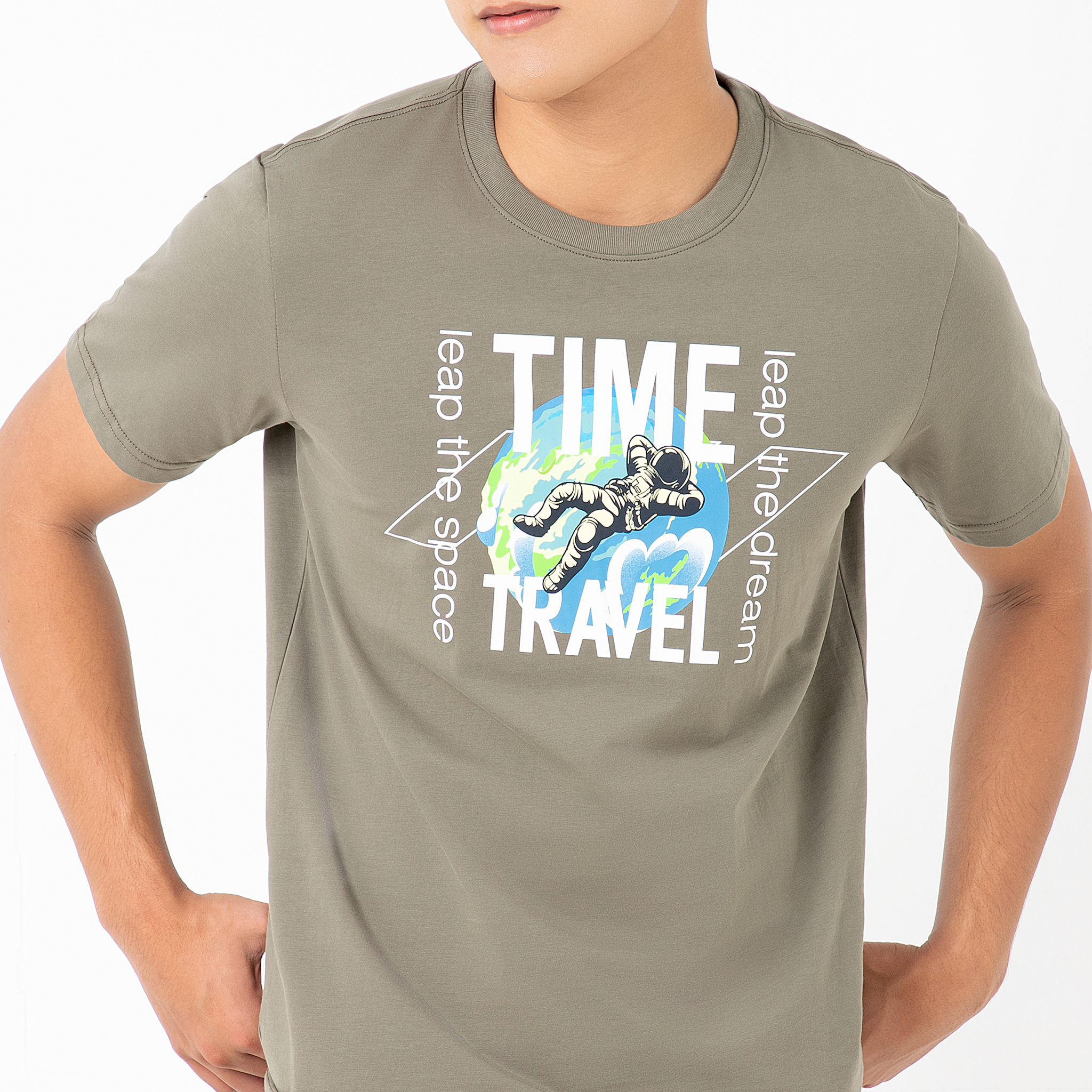 Áo thun nam cao cấp ALLPURE Space Print T-Shirt - Green