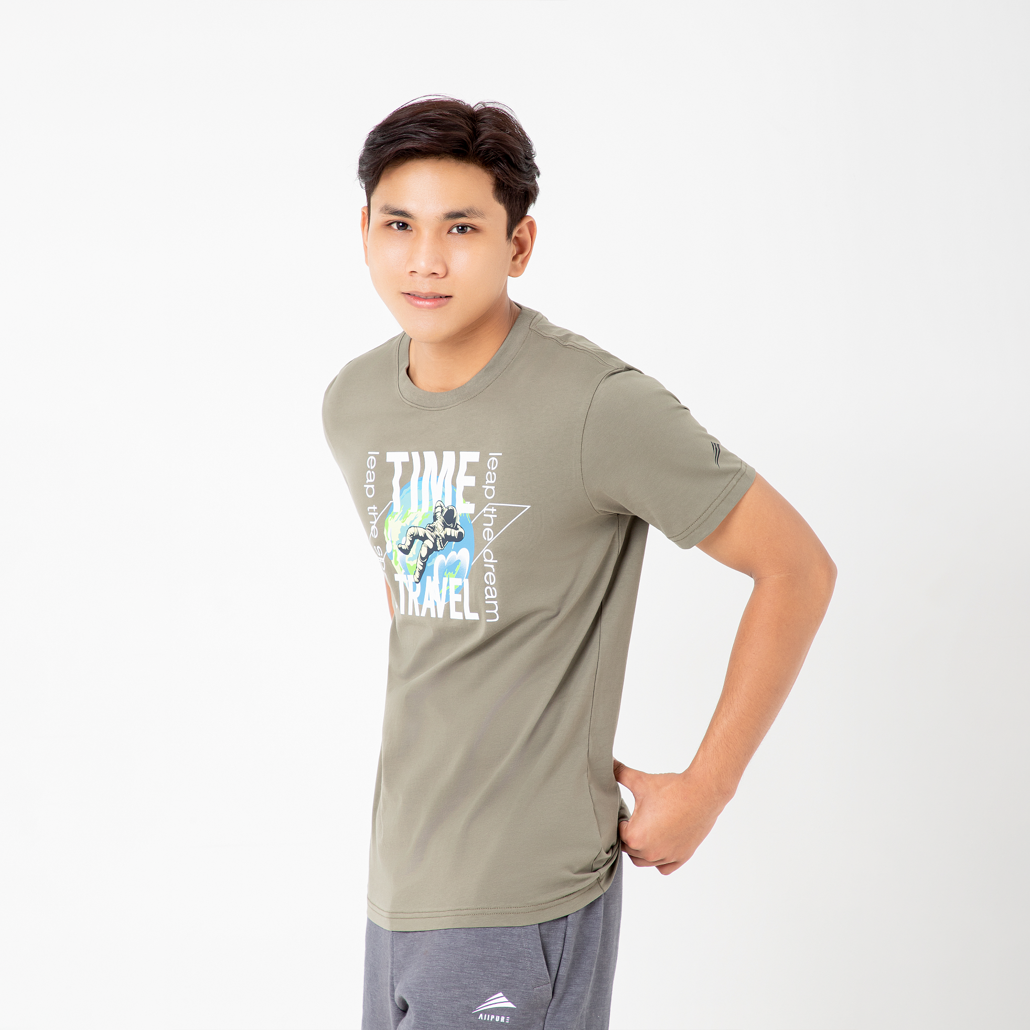 Áo thun nam cao cấp ALLPURE Space Print T-Shirt - Green