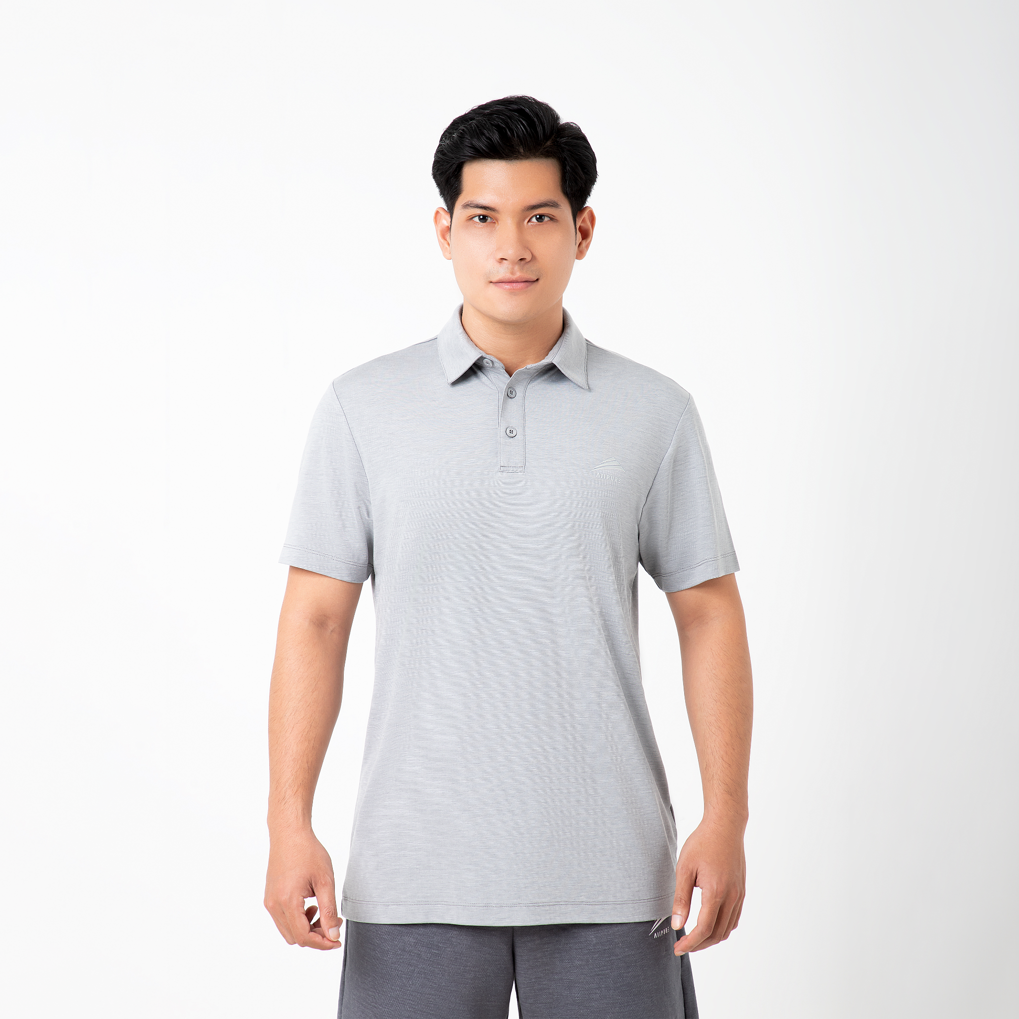 Áo Polo nam cổ sơ mi cao cấp ALLPURE công nghệ coolmax chống nhăn ngăn mùi - màu Grey