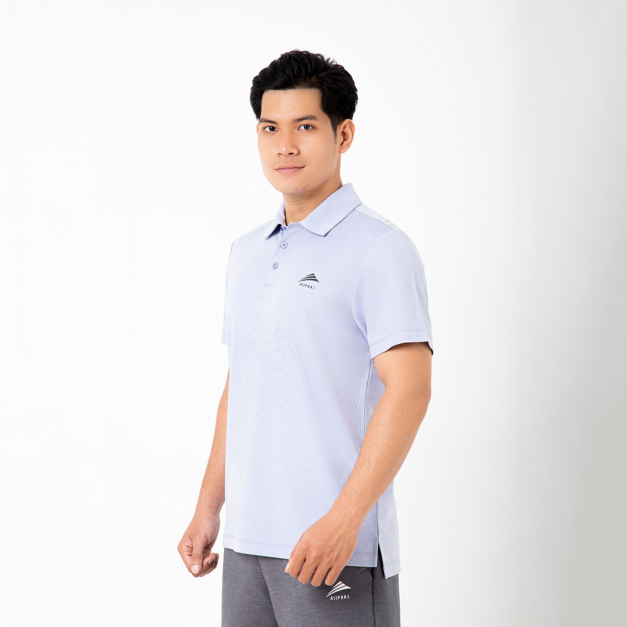 Áo Polo nam cổ bẻ cao cấp ALLPURE công nghệ coolmax chống nhăn, ngăn mùi mầu sky blue