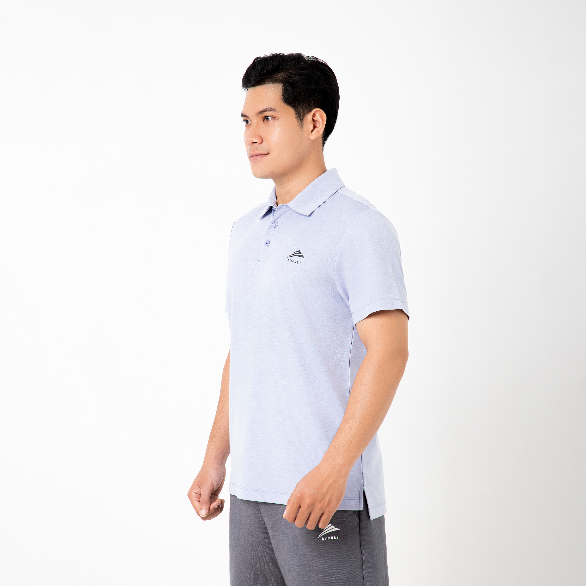 Áo Polo nam cổ bẻ cao cấp ALLPURE công nghệ coolmax chống nhăn, ngăn mùi mầu tím Purple