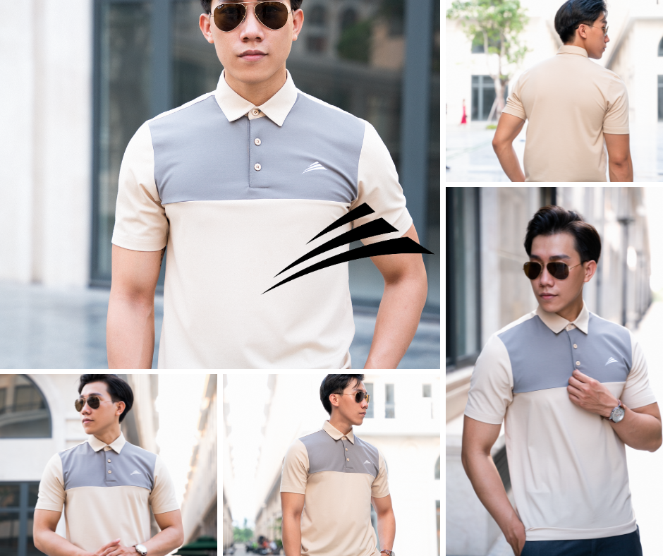 Áo Polo nam cổ sơ mi, phối ngực ALLPURE công nghệ Coolmax siêu mát, chống nhăn, ngăn mùi - màu Vàng phối Xám