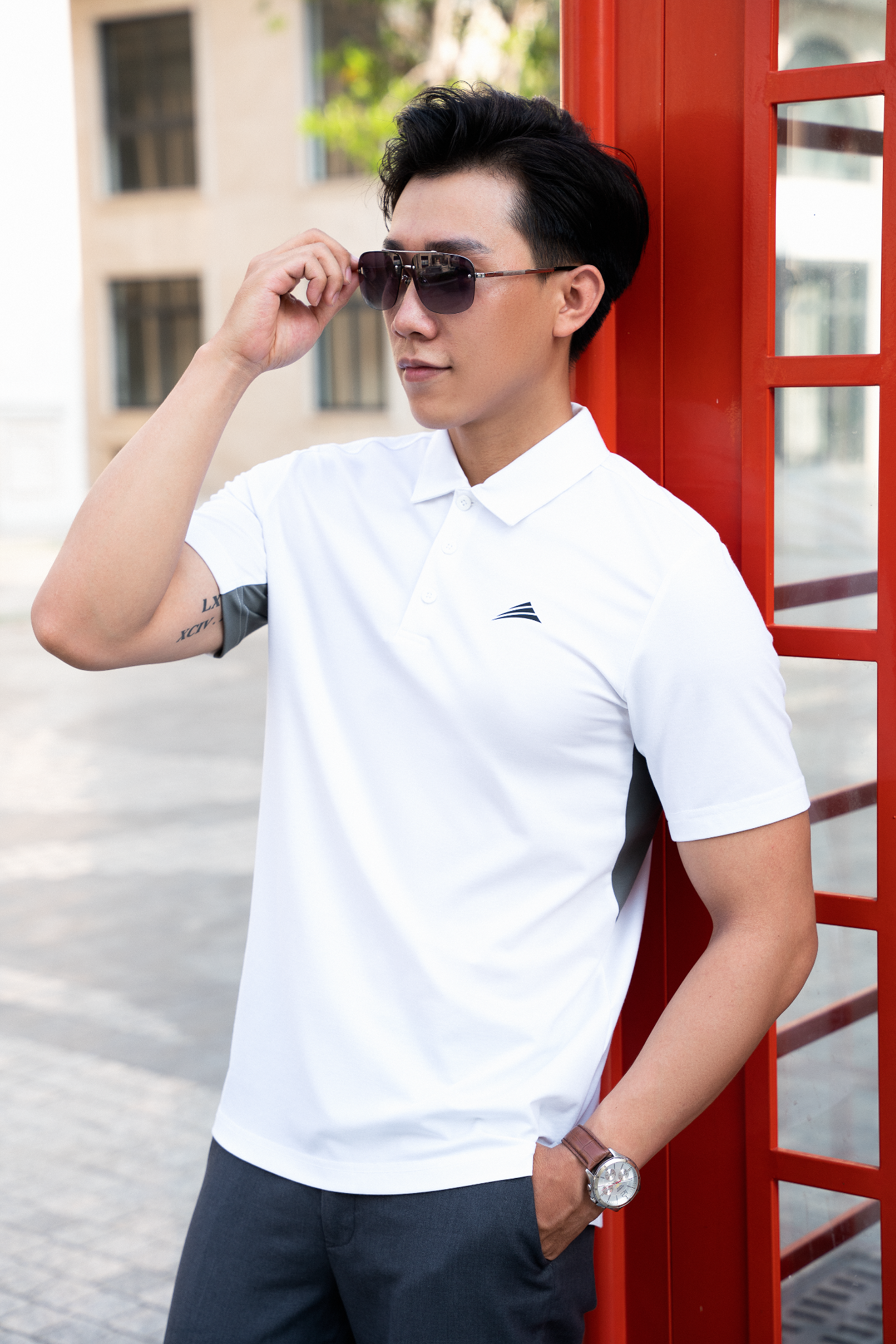 Áo Polo nam cổ bẻ, phối nách ALLPURE công nghệ Coolmax siêu mát, chống nhăn, ngăn mùi - màu Trắng