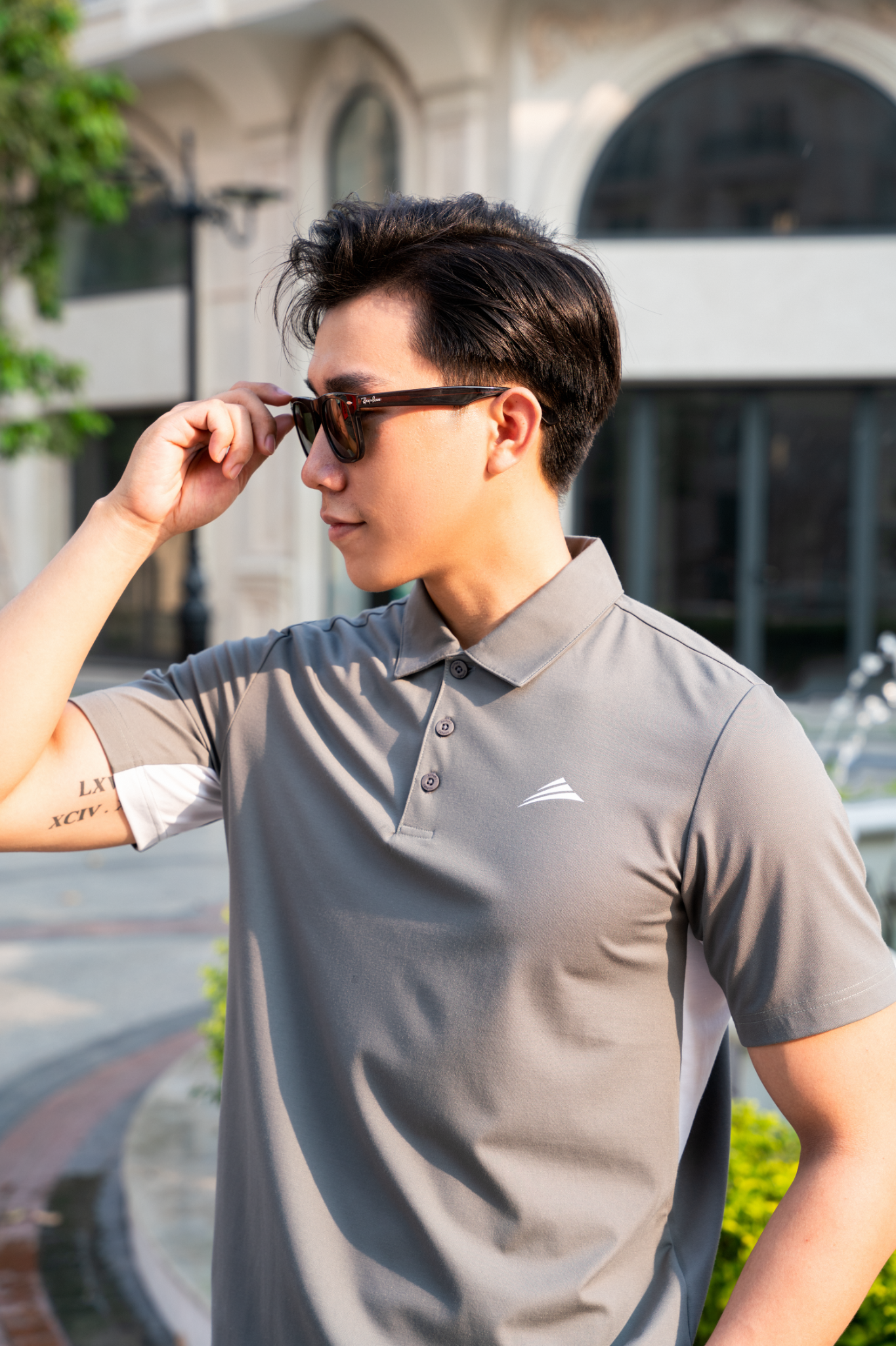 Áo Polo nam cổ bẻ, phối nách ALLPURE công nghệ Coolmax siêu mát, chống nhăn, ngăn mùi - màu Xám