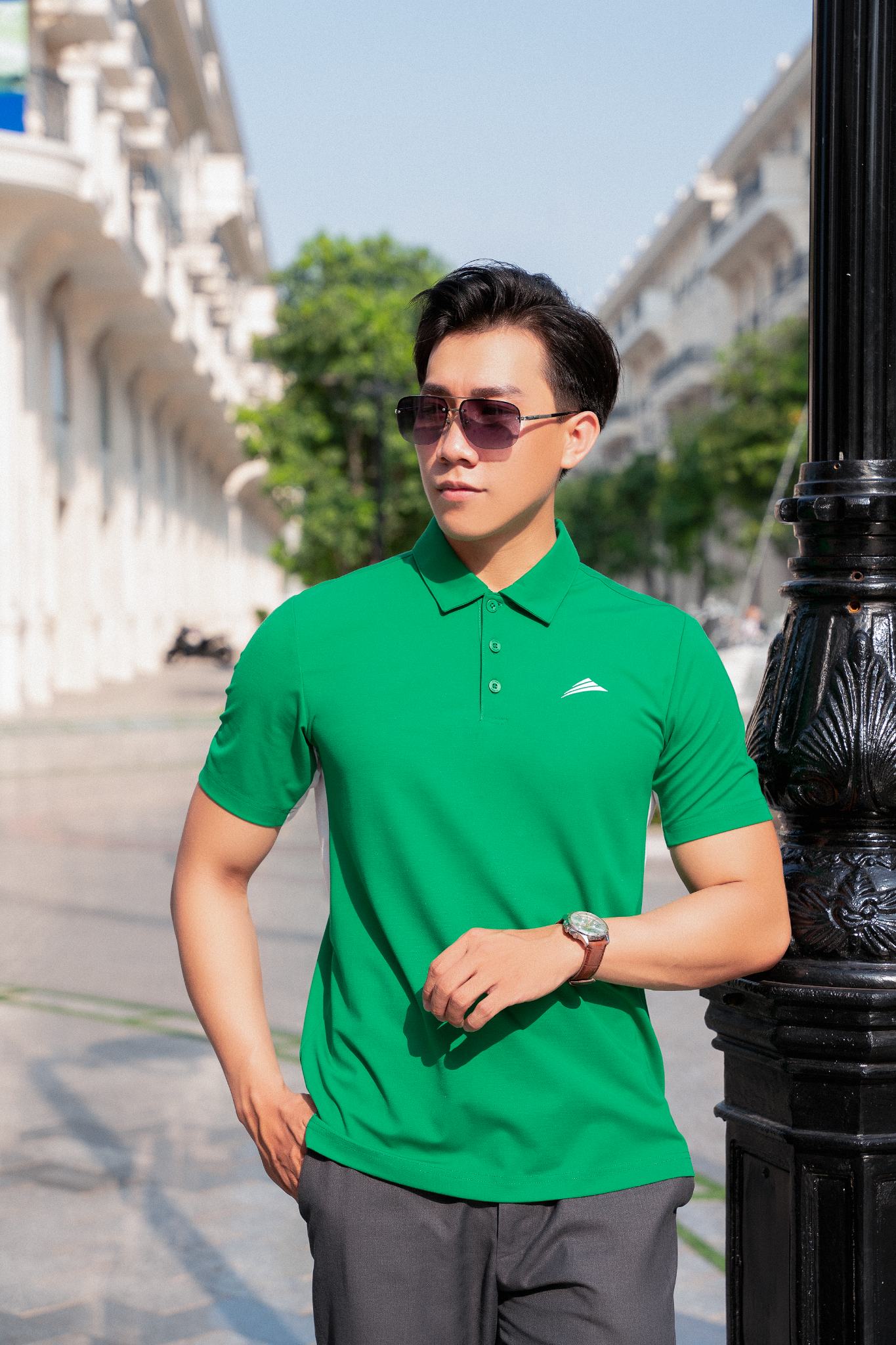 Áo Polo nam cổ bẻ, phối nách ALLPURE công nghệ Coolmax siêu mát, chống nhăn, ngăn mùi - màu Xanh