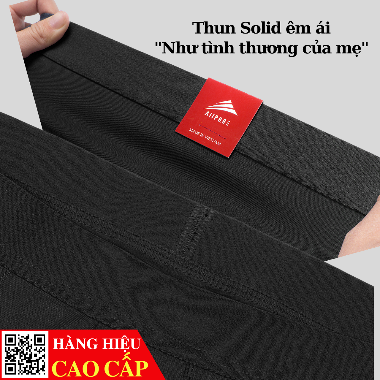 Combo 03 Quần lót nam Trunk Bamboo ALLPURE khử mùi, kháng khuẩn màu Trắng-Đen-Xám
