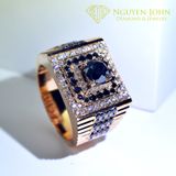  ROLEX BLACK DIAMOND RING 6.1MM (NHẪN NAM KIM CƯƠNG ĐEN ROLEX Ổ CHỦ 6.1LI) 