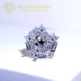  PENTA DIAMOND EARRINGS 5.7MM ( BÔNG TAI KIM CƯƠNG NGŨ GIÁC Ổ CHỦ 5.7LI ) 