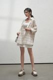  Áo sơ mi oversize họa tiết kẻ 