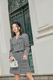  Áo khoác họa tiết houndstooth 