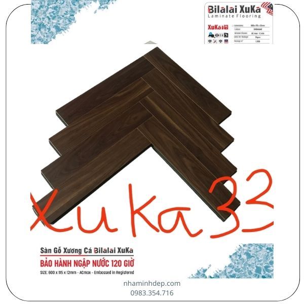 Sàn gỗ công nghiệp dày 12mm Bilalai Xuka-33