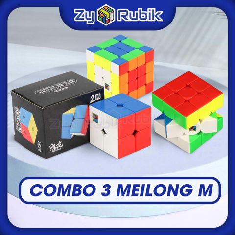  [ Combo 3 khối Rubik Có nam châm ] Combo 3 khối Rubik Moyu Meilong 2M 3M 4M Stickerless ( Đã được hãng mod nam châm ) - ZyO Rubik 