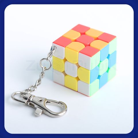  [ Phụ Kiện Rubik] Móc Khóa Hình Rubik 3x3 Moyu Stickerless - Đồ Chơi Trang Trí- Đồ Chơi Trí Tuệ- Zyo Rubik 