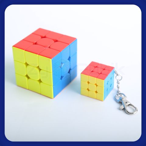  [ Phụ Kiện Rubik] Móc Khóa Hình Rubik 3x3 Moyu Stickerless - Đồ Chơi Trang Trí- Đồ Chơi Trí Tuệ- Zyo Rubik 