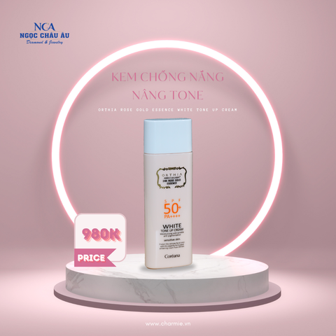  Kem chống nắng dưỡng sáng da nâng tone Orthia Rose Gold Essence White Tone Up Cream 