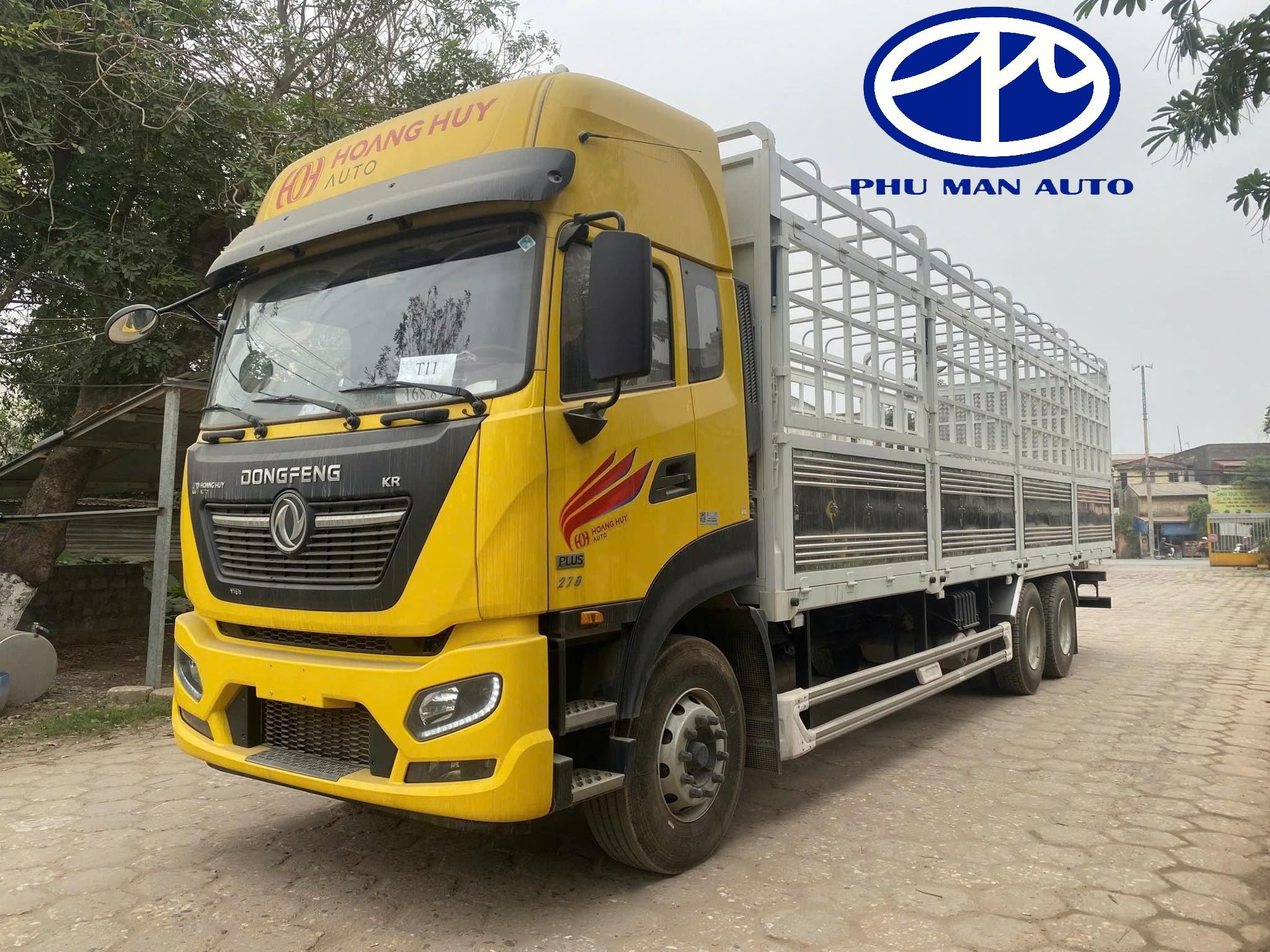 (New) XE TẢI DONGFENG HOÀNG HUY 3 CHÂN 6x2 KL270 THÙNG DÀI 9M9