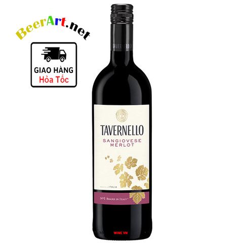  Rượu Vang Đỏ Tavernello Sangiovese Merlot Rubicone 2020 13% (750ml) 
