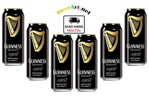  Lốc 6 Lon Bia Guinness Draught Stout 4,2% Ireland (440ml) + 1 Ly Guinness Nhập Khẩu 