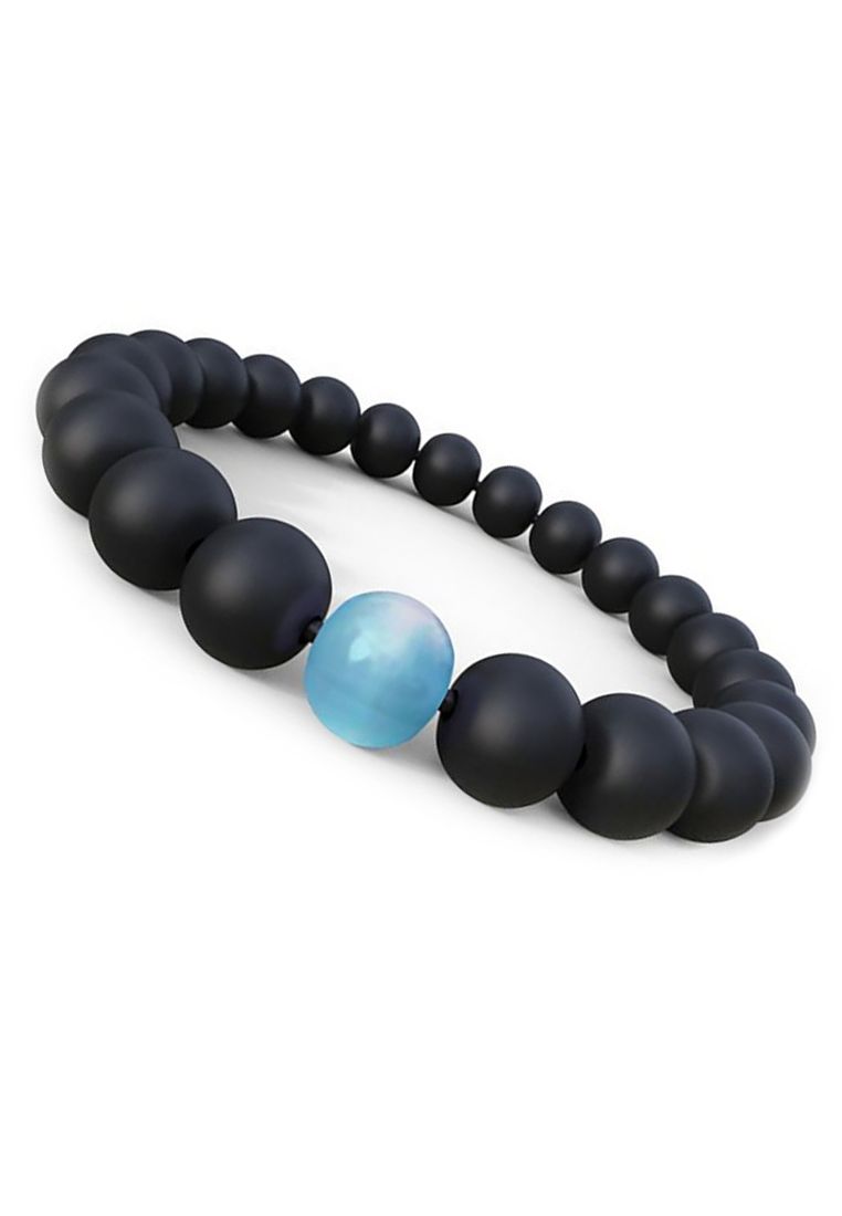  Vòng tay mệnh thủy đá Onyx mix đá Aquamarine giọt nước mắt biển cả tự nhiên 10mm 