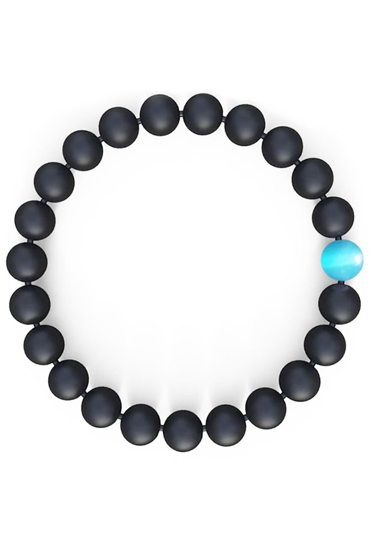  Vòng tay mệnh thủy đá Onyx mix đá Aquamarine giọt nước mắt biển cả tự nhiên 10mm 