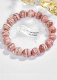  Vòng đá đào hoa rhodochrosite 10mm kèm giấy kiểm định 