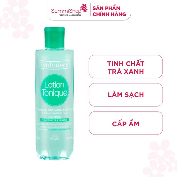 Evoluderm Nước hoa hồng Tinh chất trà xanh cho da hỗn hợp, da nhờn mụn 250ml