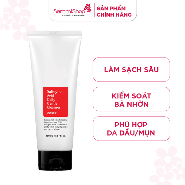 Cosrx sữa rửa mặt Salicylic Acid Daily Gentle Cleanser 150ml