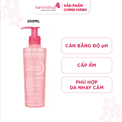 Bioderma Sữa rửa mặt Sensibio Gel Moussant 200ml