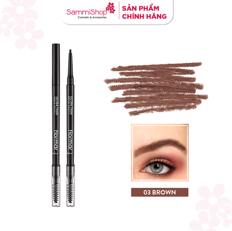 [date 5/25] Flormar Chì kẻ mày Ultra Thin Brow Pencil #03 Brown 0.14g