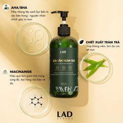 Lad styles Sữa tắm tràm trà ngừa mụn 500ml