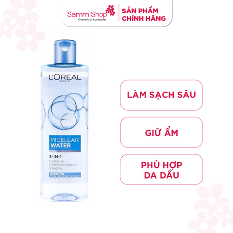 Loreal Micellar Water 3-in-1 Refreshing Even For Sensitive Skin 400ml